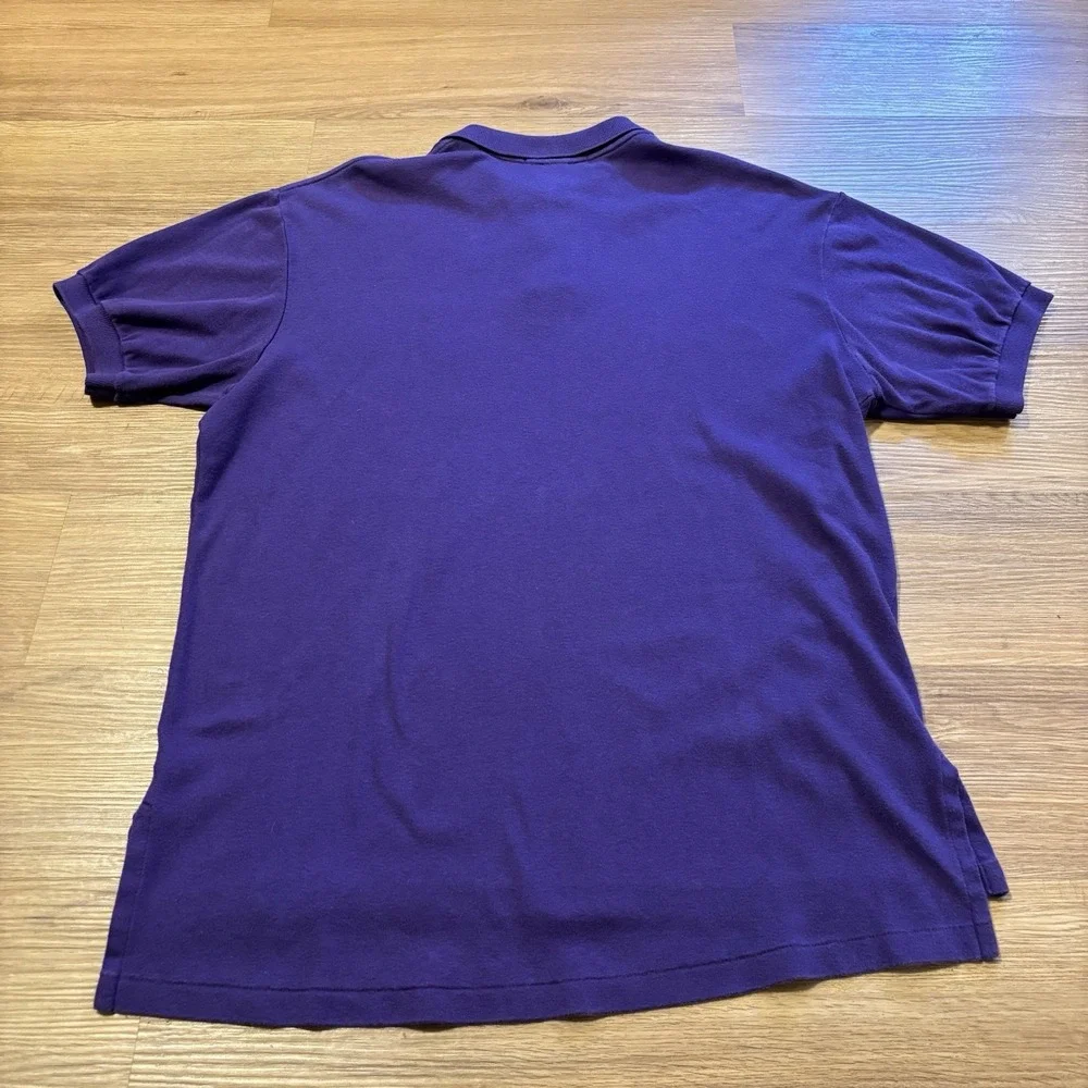 Vintage Ralph Lauren Polo Shirt Men Large Purple Green Pony Cotton USA Made 90s